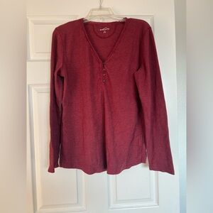 Eddie Bauer Burgundy Long Sleeve Tee